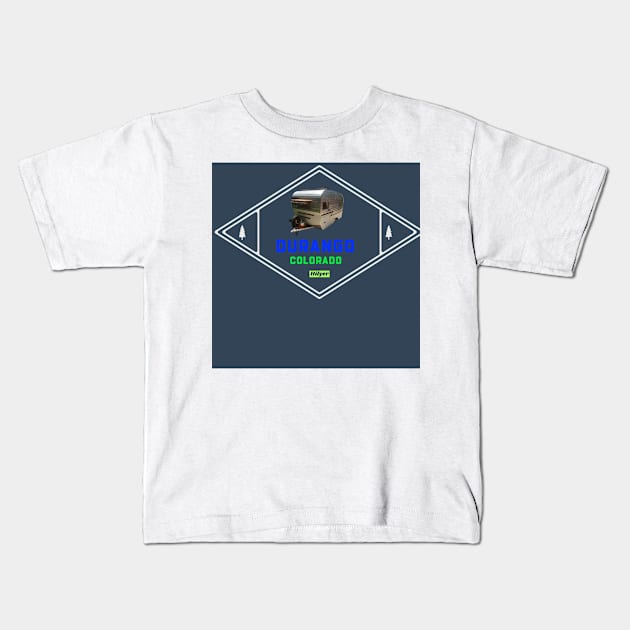 Vintage Camping Durango Colorado Kids T-Shirt by James Hilyer 